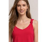 Trägertop STREET ONE, Damen, Gr. 40, salsa rot, Stoff, 95% Viskose, 5% Elasthan, unifarben, regular fit normal, V-Ausschnitt, abgesteppt, Tops Trägertop, aus stretchigem Viskosematerial (68636518-40) 