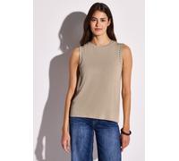 Street One - Jerseytop mit Nieten beige - Gr. - 42