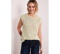 Trägertop STREET ONE, Damen, Gr. 42, smoke beige, Stoff, 49% Polyester, 41% Baumwolle, 10% Viskose, unifarben, normal normal, Rundhals, Bündchen, Tops Trägertop, Rundhalsausschnitt (61173604-42) smoke