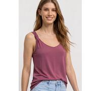 Trägertop STREET ONE, Damen, Gr. 44, schwarz clouded blush, Stoff, 95% Viskose, 5% Elasthan, unifarben, regular fit normal, V-Ausschnitt, abgesteppt, Tops Trägertop, aus stretchigem Viskosematerial (5