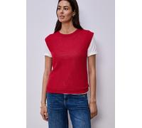 Trägertop STREET ONE, Damen, Gr. 46, salsa rot, Stoff, 49% Polyester, 41% Baumwolle, 10% Viskose, unifarben, normal normal, Rundhals, Bündchen, Tops Trägertop, Rundhalsausschnitt (71664326-46) salsa r