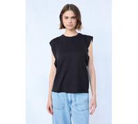 Trägertop STREET ONE STUDIO, Damen, Gr. 34, blau (schwarz void blau), Stoff, 80% Polyester, 20% Viskose, unifarben, normal normal, Rundhals, Volant, Tops Trägertop, Rundhalsausschnitt (32711556-34) sc