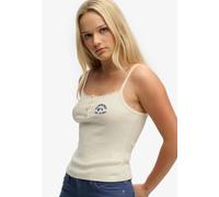 Trägertop SUPERDRY, Damen, Gr. M, sanftes weiß, Jersey, Obermaterial: 100% Baumwolle, unifarben, regular fit normal, eckiger Ausschnitt, Tops Trägertop (73518539-M) sanftes weiß