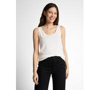 Trägertop TOM TAILOR, Damen, Gr. M, whisper weiß, Single Jersey, Obermaterial: 95% Baumwolle, 5% Elasthan, unifarben, figurumspielend hüftbedeckend, Rundhals, Tops Trägertop, mit Stretch (16668422-M) 