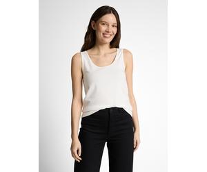 Trägertop TOM TAILOR, Damen, Gr. M, whisper weiß, Single Jersey, Obermaterial: 95% Baumwolle, 5% Elasthan, unifarben, figurumspielend hüftbedeckend, Rundhals, Tops Trägertop, mit Stretch (16668422-M)