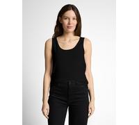 Trägertop TOM TAILOR, Damen, Gr. S, deep schwarz, Single Jersey, Obermaterial: 95% Baumwolle, 5% Elasthan, unifarben, figurumspielend hüftbedeckend, Rundhals, Tops Trägertop, mit Stretch (77932851-S) 