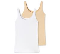 Trägertop UNCOVER BY SCHIESSER "Uncover Cotton", Damen, Gr. 3XL, beige (901, sonstiges), Single Jersey, Obermaterial: 95% Baumwolle, 5% Elasthan, figurbetont hüftbedeckend, tiefer Rundhals, Tops Träge
