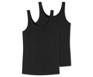 Trägertop UNCOVER BY SCHIESSER "Uncover Cotton", Damen, Gr. 3XL, schwarz (000, schwarz), Single Jersey, Obermaterial: 95% Baumwolle, 5% Elasthan, figurbetont hüftbedeckend, tiefer Rundhals, Tops Träge