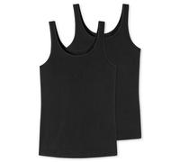 Trägertop UNCOVER BY SCHIESSER "Uncover Cotton", Damen, Gr. M, 000, schwarz, Single Jersey, Obermaterial: 95% Baumwolle, 5% Elasthan, figurbetont hüftbedeckend, tiefer Rundhals, Tops Trägertop, tiefer