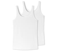 Trägertop UNCOVER BY SCHIESSER "Uncover Cotton", Damen, Gr. XL, 100, weiß, Single Jersey, Obermaterial: 95% Baumwolle, 5% Elasthan, figurbetont hüftbedeckend, tiefer Rundhals, Tops Trägertop, tiefer R