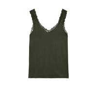 Trägertop VERO MODA "VMROSA SL TOP JRS NOOS", Damen, Gr. S, grün (forest night), Jersey, Obermaterial: 95% Viskose, 5% Elasthan, unifarben, figurbetont normal, V-Ausschnitt, Tops Trägertop, Viskosemis