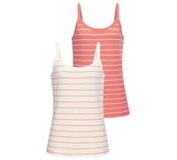 Trägertop VIVANCE "mit modischer Streifenstruktur", Damen, Gr. 40/42, orange (apricot, weiß), Jersey, Obermaterial: 42% Baumwolle, 42% Viskose, 12% Polyester, 4% Elasthan, gestreift, körpernah, tiefer