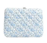 Tragbare 15-Zoll-Notebook-Schutztasche, ästhetische Notebooktasche mit Blumenmuster, Laptop-Hülle für Büro, Schule, Hochschule, Geschäft, Arbeit (blau L) (Stil 3)