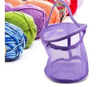 Tragbare Aufbewahrungstasche aus Netzwolle, Garn, Praktischer Zylinderbehälter, Handtasche Zur Aufbewahrung, Rosafarbene Aufbewahrungstasche aus Wolle, Handtasche (PURPLE)