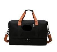 Tragbare Gepäcktasche 2 stücke Reisetaschen for Frauen Große Kapazität männer Sport Tasche wasserdichte Wochenende Sac Voyage Weibliche Messenger Trocken und Nass(Black)