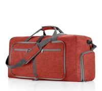 Tragbare Gepäcktasche 2PCS Große Kapazität Reise Seesack 85L Schulter Sporttasche Frauen Oxford Faltbare Reisetasche Männer Fitness Gepäck Tasche(Red)