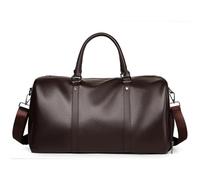 Tragbare Gepäcktasche Leder Reisetaschen Handtasche Reise Männer Große Gepäck Tote Umhängetaschen Casual Männlich Business Duffel Taschen(Brown)