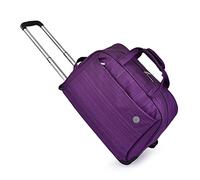 Tragbare Rollende Reisetasche, wasserdichte Reisetasche Aus Oxford-Stoff Mit Rädern, Leichtes Handgepäck, Wochenendtasche for Die Reise, Weicher Koffer for Männer Und Frauen (Farbe : Lila, Size : L