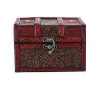 Tragbarer Schmuckkasten aus Holz und PU, Organizer-Etui im Retro-Europastil mit Klappdeckel, kompakte Vitrine für Ringe, Ohrringe und Halsketten (6262C-01-6262 Neu Traube-Klein)