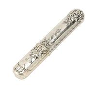 Tragbares Vintage-Nähnadeletui aus Metall, Sticknadelhalter für Handnähnadeln. Halten Sie Ihre Nadeln Organisiert und Geschützt (Silber)