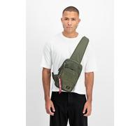 Tragetasche ALPHA INDUSTRIES "Label Sling Bag", grün (schwarz olive), Obermaterial: 100% Nylon, Taschen (12240041-0) schwarz olive