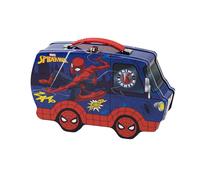 Tragetasche aus Blech in Form eines Spider-Man-Vans mit Griff, Schloss und Verschluss