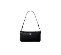 Tragetasche CALVIN KLEIN "CONTRAST CK CONVERTIBLE POUCH", Damen, Gr. B/H/T: 25cm x 13cm x 3,5cm, schwarz, Lederimitat, unifarben mit Farbeinsatz, Taschen, Damen Handtasche, Schultertasche mit CK-Logo 