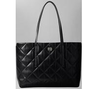 Tragetasche CALVIN KLEIN "QUILTED SMALL TOTE", Damen, Gr. B/H/T: 37cm x 24cm x 9cm, schwarz, Lederimitat, Textil, unifarben, Taschen (74167047-0) schwarz