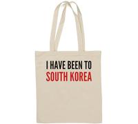 Tragetasche "I Have Been To South Korea", natürliche Baumwolle, Weiß