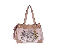 Tragetasche JUICY COUTURE "DAYDREAMER L. DOUBLE HANDLE BAG. Damen", Damen, Gr. B/H/T: 18cm x 29cm onesize, beige (schwarz sand), Polyester, Polyurethan, Taschen, Tragetasche Damen, Shopper, Einkaufsta