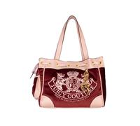 Tragetasche JUICY COUTURE "DAYDREAMER L. DOUBLE HANDLE BAG. Damen", Damen, Gr. B/H/T: 18cm x 29cm x 18cm onesize, rot (dunkelrot), Polyester, Polyurethan, Taschen, Tragetasche Damen, Shopper, Einkaufs