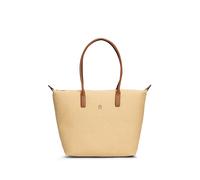 Tragetasche TOMMY HILFIGER "POPETTE TOTE RAFFIA", Damen, Gr. B/H/T: 51cm x 32cm x 14cm, natur, braun, Lederimitat, Textil, Taschen, Damen Schultertasche, Henkeltasche mit TH-Logo (11424660-0) natur, b