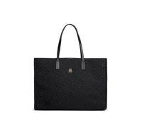 Tragetasche TOMMY HILFIGER "TH CITY TOTE MONO NYLON", Damen, Gr. B/H/T: 43cm x 31cm x 17cm, schwarz, Textil, Taschen, Damen Schultertasche, Businesstasche mit TH-Logoemblem (43398812-0) schwarz
