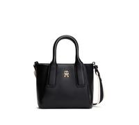 Tragetasche TOMMY HILFIGER "TH ESSENTIAL MINI TOTE", Damen, Gr. B/H/T: 22cm x 15cm x 11cm, schwarz, Lederimitat, Taschen, Damen Handtasche, Umhängetasche, Schultertasche mit edlem TH-Logo (74625100-0)