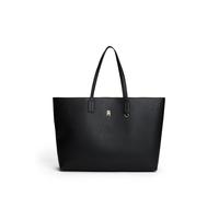 Tragetasche TOMMY HILFIGER "TH ICON TOTE", Damen, Gr. B/H/T: 50cm x 33cm x 15cm, schwarz, Lederimitat, Taschen Tragetasche, Damen Schultertasche mit herausnehmbarer RV-Innentasche (55612069-0)