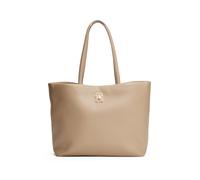 Tragetasche TOMMY HILFIGER "TH MODERN TOTE", Damen, Gr. B/H/T: 35cm x 29,5cm x 14cm, beige, Lederimitat, unifarben, Taschen, Damen Schultertasche, Umhängetasche mit TH-Schmuckelement (59773723-0) beig