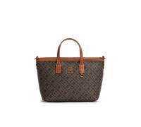 Tragetasche TOMMY HILFIGER "TH MONOPLAY MINI TOTE LE", Damen, Gr. B/H/T: 27cm x 17cm x 9cm, schwarz kombiniert, Leder, Lederimitat, Taschen, Damen Handtasche, Umhängetasche, Schultertasche mit TH-Allo