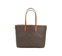 Tragetasche TOMMY HILFIGER "TH MONOPLAY TOTE LE", Damen, Gr. B/H/T: 43cm x 27cm x 14cm, braun (schwarz), Leder, Lederimitat, Taschen, Damen Schultertasche, Henkeltasche, Shopper mit Allover-Print (554