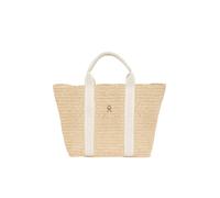 Tragetasche TOMMY HILFIGER "TH SPRING LOGO TOTE", Damen, Gr. B/H/T: 50cm x 13cm x 17cm, beige, Lederimitat, Taschen, Damen Henkeltasche, Strandtasche, Shopper mit TH-Emblem (53666845-0) beige