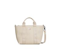 Tragetasche TOMMY JEANS "TJW DAILY ELEVATED MINI TOTE", Damen, Gr. B/H/T: 22cm x 20cm x 14cm, sandfarben, Lederimitat, Taschen, Damen Umhängetasche, Schultertasche mit logobedruckten Band (72591766-0)