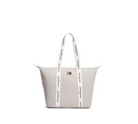 Tragetasche TOMMY JEANS "TJW ESS DAILY TOTE", Damen, Gr. B/H/T: 52cm x 34cm x 22cm, beige (creme), Textil, Taschen, Schultertasche, Shopper mit kontrastiven Henkeln (10310448-0) creme