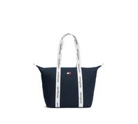 Tragetasche TOMMY JEANS "TJW ESS DAILY TOTE", Damen, Gr. B/H/T: 52cm x 34cm x 22cm, blau (nachtblau), Textil, Taschen, Schultertasche, Shopper mit kontrastiven Henkeln (25327014-0) nachtblau
