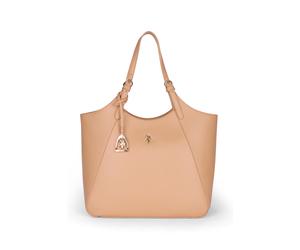 Tragetasche U.S. POLO ASSN. "JONES LARGE SHOPPING BAG SHOPPER Damen", Damen, Gr. B/H/T: 15cm onesize, camel, Polyurethan, Taschen, Tragetasche Damen, Shopper, Einkaufstasche, Fashion, Lifestyle, Sale