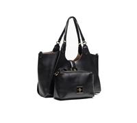 Tragetasche U.S. POLO ASSN. "MARGARET DOUBLE HANDLE BAG Damen", Damen, Gr. B/H/T: 16cm x 25cm onesize, schwarz, Polyurethan, Taschen, Tragetasche Damen, Shopper, Einkaufstasche, Fashion, Lifestyle, Sa