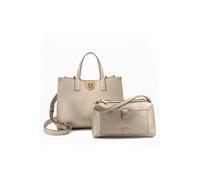 Tragetasche U.S. POLO ASSN. "MIDDLETON DOUBLE HANDLE BAG WITH EXTRA BAG. Damen", Damen, Gr. B/H/T: 14cm onesize, light gold, Polyurethan, Taschen, Tragetasche Damen, Shopper, Einkaufstasche, Fashion,