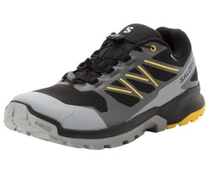 Trailrunningschuh SALOMON "XA FLYER GORE-TEX", Herren, Gr. 42,5, schwarz (schwarz, castlerock, powder giallo), Synthetik, Textil, Schuhe, wasserdicht (59066065-42,5) schwarz, castlerock, powder giallo