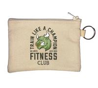 Train Like A Champion No Limits Fitness Club Schlüsselanhänger Münzbörse Beige