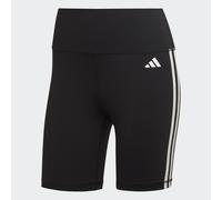 adidas Training Essentials 3-Streifen High-Waisted kurze Leggins Damen - schwarz/weiß - XS