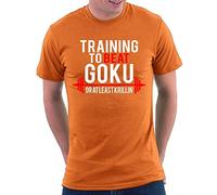 Training to Beat Goku Dragonball T-Shirt, Größe M, Orange
