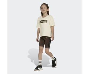 Trainingsanzug ADIDAS ORIGINALS "CYC TEE SET AOP", Jungen, Gr. 128, braun (cream weiß, night braun), Obermaterial: 100% Baumwolle. Obermaterial Hose: 93% Baumwolle, 7% Elasthan, Sportanzüge Trainingsa